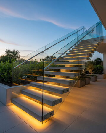 Escaleras flotantes en exteriore